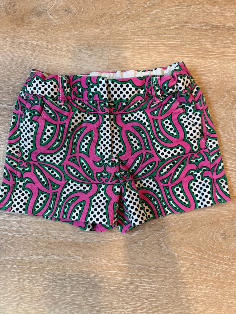 Crewcuts Pink, Green and Black Graphic Print Shorts